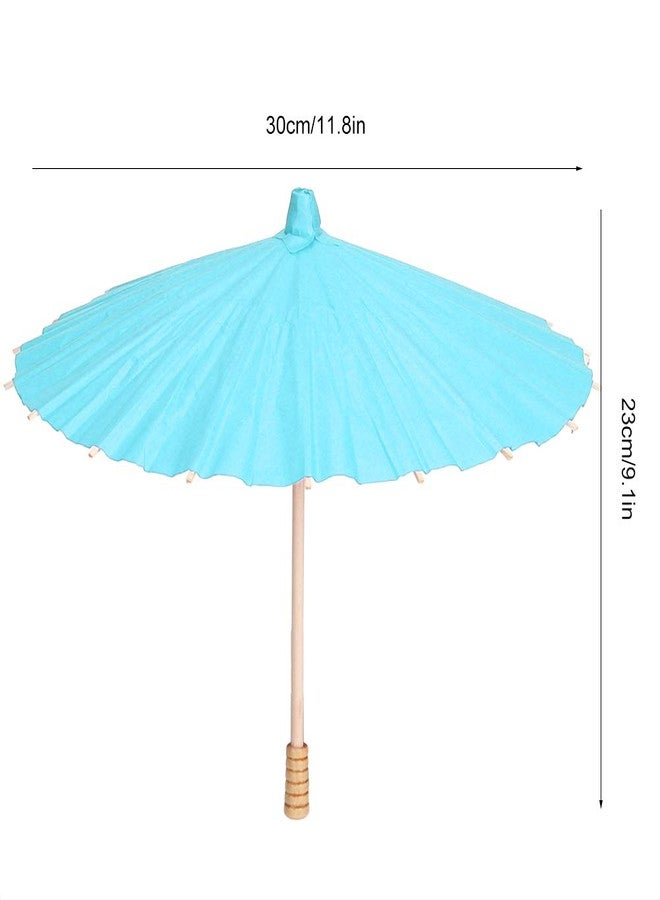 CHEOTIME 11.8 inch Paper Umbrella, Handmade Oiled Parasol Umbrella Japanese Chinese Umbrellas for Wedding Parties, Photography, Costumes, Cosplay, Decoration and Other Events(Blue) - Image 3
